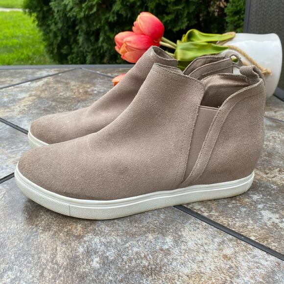 Blondo Taupe Suede Leather Georgette Waterproof Booties Womens Side Zip Size 9 - Picture 1 of 11